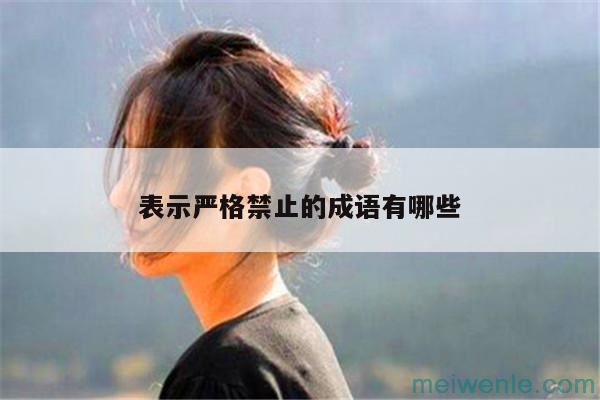 表示禁止的成语有哪些( 表示禁则的成语有哪些)