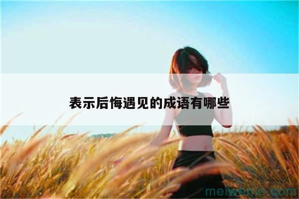 用一句成语形容后悔遇见对方( 这是一句后悔遇到对方的谚语)