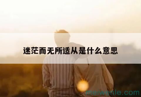 迷茫而无所适从是什么意思