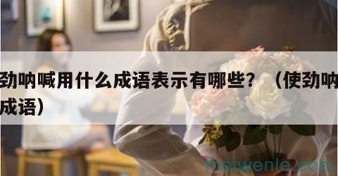 使劲呐喊用什么成语表示有哪些?(使劲呐喊的成语)