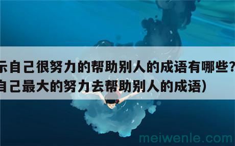 表示自己很努力的帮助别人的成语有哪些？（尽自己最大的努力去帮助别人的成语）