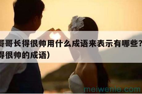 小哥哥长得很帅用什么成语来表示有哪些?(长得很帅的成语)