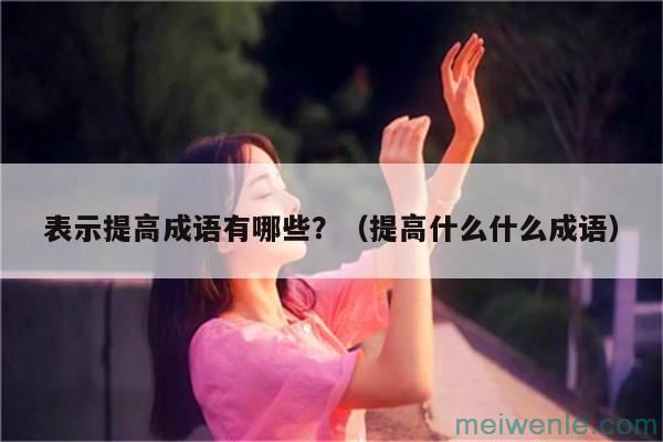 表示提高成语有哪些？（提高什么什么成语）